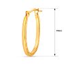 14 Karat Yellow Gold Diamond Cut Hoop Earrings, 20x15MM Image-4