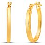 14 Karat Yellow Gold Diamond Cut Hoop Earrings, 20x15MM Image-1