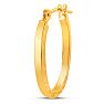 14 Karat Yellow Gold Diamond Cut Hoop Earrings, 20x15MM Image-3