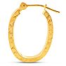 14 Karat Yellow Gold Diamond Cut Hoop Earrings, 20x15MM Image-4