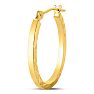 14 Karat Yellow Gold Diamond Cut Hoop Earrings, 16MM Image-3