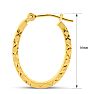 14 Karat Yellow Gold Diamond Cut Hoop Earrings, 16MM Image-5