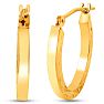 14 Karat Yellow Gold Diamond Cut Hoop Earrings, 20MM Image-1