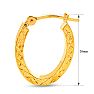 14 Karat Yellow Gold Diamond Cut Hoop Earrings, 20MM Image-5