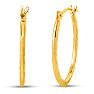 14 Karat Yellow Gold Satin Hoop Earrings, 20x15MM Image-1