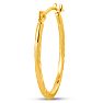 14 Karat Yellow Gold Satin Hoop Earrings, 20x15MM Image-3