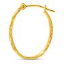 14 Karat Yellow Gold Satin Hoop Earrings, 20x15MM Image-4