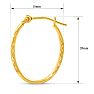 14 Karat Yellow Gold Satin Hoop Earrings, 20x15MM Image-5