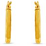 14 Karat Yellow Gold Satin Hoop Earrings, 20x15MM Image-2