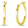 14 Karat Yellow Gold Satin Hoop Earrings, 16MM Image-1