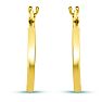 14 Karat Yellow Gold Satin Hoop Earrings, 16MM Image-2