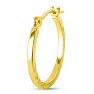 14 Karat Yellow Gold Satin Hoop Earrings, 16MM Image-3