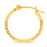 14 Karat Yellow Gold Satin Hoop Earrings, 16MM Image-4