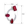 3 Carat Ruby and Lab Grown Diamond Hoop Earrings In 14 Karat White Gold, 3/4 Inch Image-5