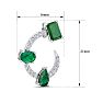 3 Carat Emerald and Lab Grown Diamond Hoop Earrings In 14 Karat White Gold, 3/4 Inch Image-5