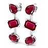 Ruby Earrings 5 Carat Ruby Drop Earrings In 14 Karat White Gold, 1 Inch Image-1