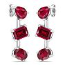 Ruby Earrings 5 Carat Ruby Drop Earrings In 14 Karat White Gold, 1 Inch Image-2