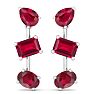Ruby Earrings 5 Carat Ruby Drop Earrings In 14 Karat White Gold, 1 Inch Image-3