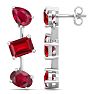 Ruby Earrings 5 Carat Ruby Drop Earrings In 14 Karat White Gold, 1 Inch Image-4
