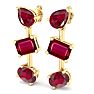 Ruby Earrings 5 Carat Ruby Drop Earrings In 14 Karat Yellow Gold, 1 Inch Image-1