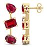Ruby Earrings 5 Carat Ruby Drop Earrings In 14 Karat Yellow Gold, 1 Inch Image-4