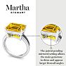 Martha Stewart 5 1/2 Carat Emerald Cut Citrine and Lab Grown Diamond Ring In Sterling Silver Image-3