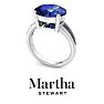 Martha Stewart 4 1/2 Carat Oval Shape Sapphire and Lab Grown Diamond Ring In Sterling Silver Image-8