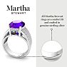 Martha Stewart 6 3/4 Carat Oval Shape Amethyst and Lab Grown Diamond Hidden Halo Ring In Sterling Silver Image-4