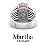 Martha Stewart 6 3/4 Carat Oval Shape Pink Sapphire and Lab Grown Diamond Hidden Halo Ring In Sterling Silver Image-10