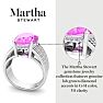 Martha Stewart 6 3/4 Carat Oval Shape Pink Sapphire and Lab Grown Diamond Hidden Halo Ring In Sterling Silver Image-7