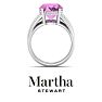 Martha Stewart 6 3/4 Carat Oval Shape Pink Sapphire and Lab Grown Diamond Hidden Halo Ring In Sterling Silver Image-9