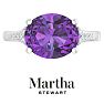 Martha Stewart 4 1/2 Carat Oval Shape Amethyst and Lab Grown Diamond Ring In Sterling Silver Image-1