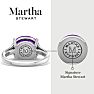 Martha Stewart 4 1/2 Carat Oval Shape Amethyst and Lab Grown Diamond Ring In Sterling Silver Image-2