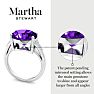 Martha Stewart 4 1/2 Carat Oval Shape Amethyst and Lab Grown Diamond Ring In Sterling Silver Image-3