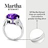 Martha Stewart 4 1/2 Carat Oval Shape Amethyst and Lab Grown Diamond Ring In Sterling Silver Image-4