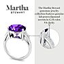 Martha Stewart 4 1/2 Carat Oval Shape Amethyst and Lab Grown Diamond Ring In Sterling Silver Image-7