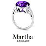 Martha Stewart 4 1/2 Carat Oval Shape Amethyst and Lab Grown Diamond Ring In Sterling Silver Image-8