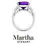 Martha Stewart 4 1/2 Carat Oval Shape Amethyst and Lab Grown Diamond Ring In Sterling Silver Image-9