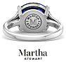 Martha Stewart 4 1/2 Carat Oval Shape Sapphire and Lab Grown Diamond Ring In Sterling Silver Image-10