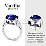 Martha Stewart 4 1/2 Carat Oval Shape Sapphire and Lab Grown Diamond Ring In Sterling Silver Image-3