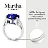 Martha Stewart 4 1/2 Carat Oval Shape Sapphire and Lab Grown Diamond Ring In Sterling Silver Image-4