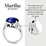 Martha Stewart 4 1/2 Carat Oval Shape Sapphire and Lab Grown Diamond Ring In Sterling Silver Image-7