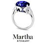 Martha Stewart 4 1/2 Carat Oval Shape Sapphire and Lab Grown Diamond Ring In Sterling Silver Image-8