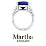 Martha Stewart 4 1/2 Carat Oval Shape Sapphire and Lab Grown Diamond Ring In Sterling Silver Image-9