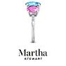 Martha Stewart 5 Carat Oval Shape Blue Topaz, Pink Sapphire and Lab Grown Diamond Three Stone Plus Ring In Sterling Silver Image-11