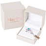 Martha Stewart 5 Carat Oval Shape Blue Topaz, Pink Sapphire and Lab Grown Diamond Three Stone Plus Ring In Sterling Silver Image-6