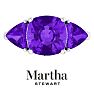 Martha Stewart 8 Carat Cushion Amethyst and Lab Grown Diamond Three Stone Plus Ring In Sterling Silver Image-1