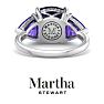 Martha Stewart 8 Carat Cushion Amethyst and Lab Grown Diamond Three Stone Plus Ring In Sterling Silver Image-10