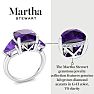 Martha Stewart 8 Carat Cushion Amethyst and Lab Grown Diamond Three Stone Plus Ring In Sterling Silver Image-7