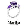Martha Stewart 8 Carat Cushion Amethyst and Lab Grown Diamond Three Stone Plus Ring In Sterling Silver Image-8